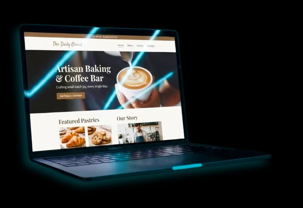 Custom responsive website on desktop, designed and launched by 96 Hour Sites